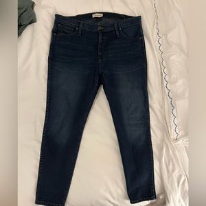 Madewell 10 inch high rise skinny jeans, size 34P